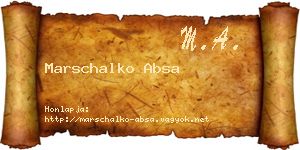 Marschalko Absa névjegykártya